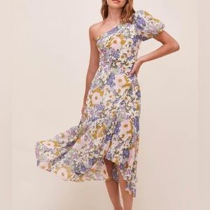 ASTR the label one shoulder floral dress medium